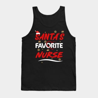 Funny Santa's Favorite Nurse Christmas Tank Top